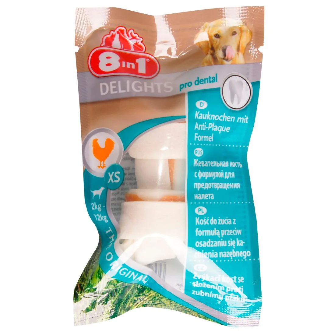 8in1 DENTAL DELIGHTS XS косточка с куриным мясом для мелких собак с минералами 1шт фото 5