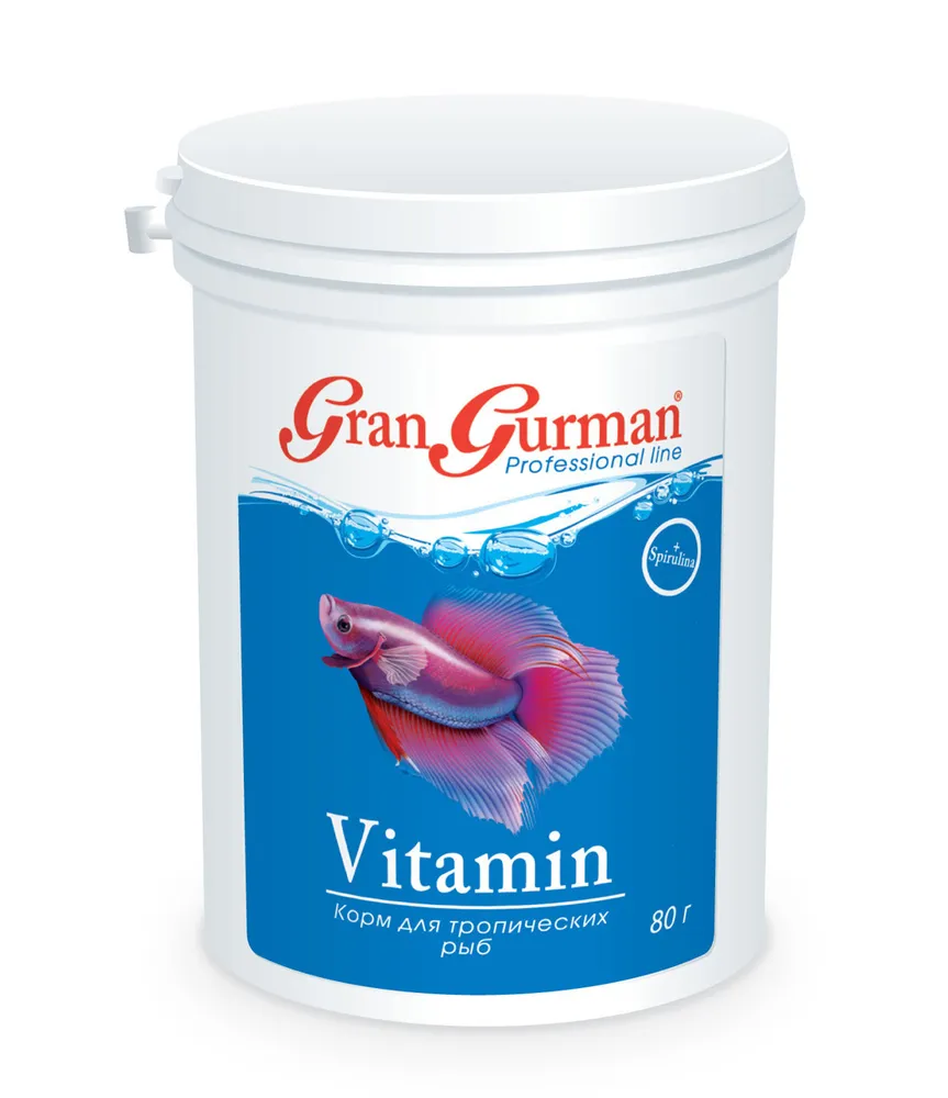 Гран Гурман корм для тропических рыб Vitamin, банка 250мл. 80 г