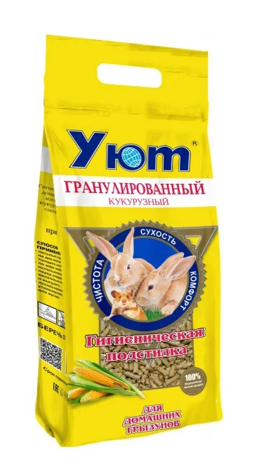Уют наполнитель Гранулированный "Кукурузный" 9 л 1*3
