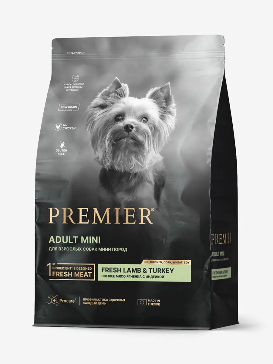 Premier Dog Lamb&Turkey ADULT Mini (Свежее мясо ягненка с индейкой для собак мелких пород) 1 кг, шт