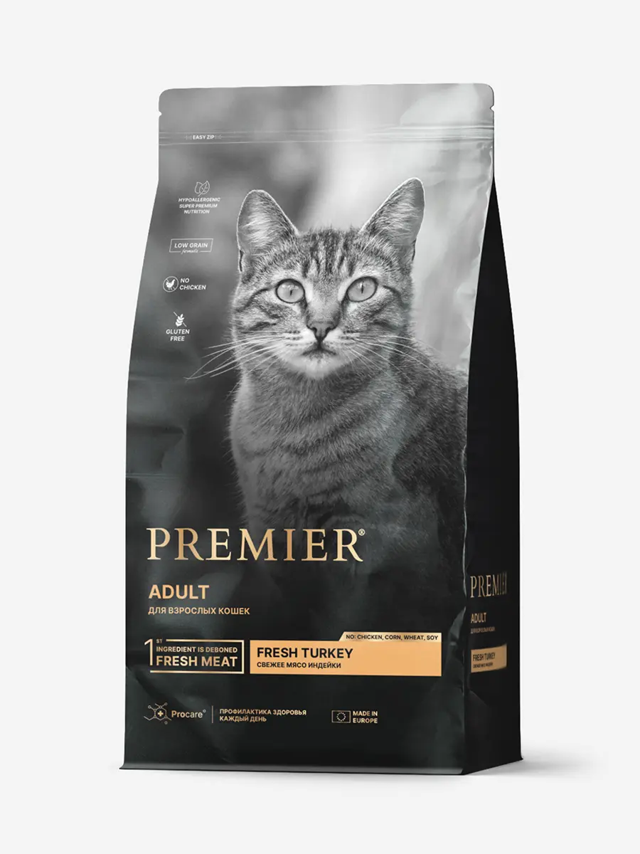 Premier Cat Turkey ADULT (Свежая индейка для кошек) 400 г, шт