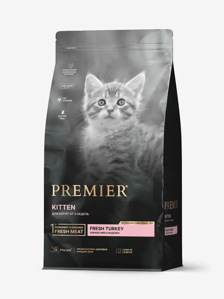 Premier Cat Turkey KITTEN (Свежая индейка для котят) 2 кг, шт
