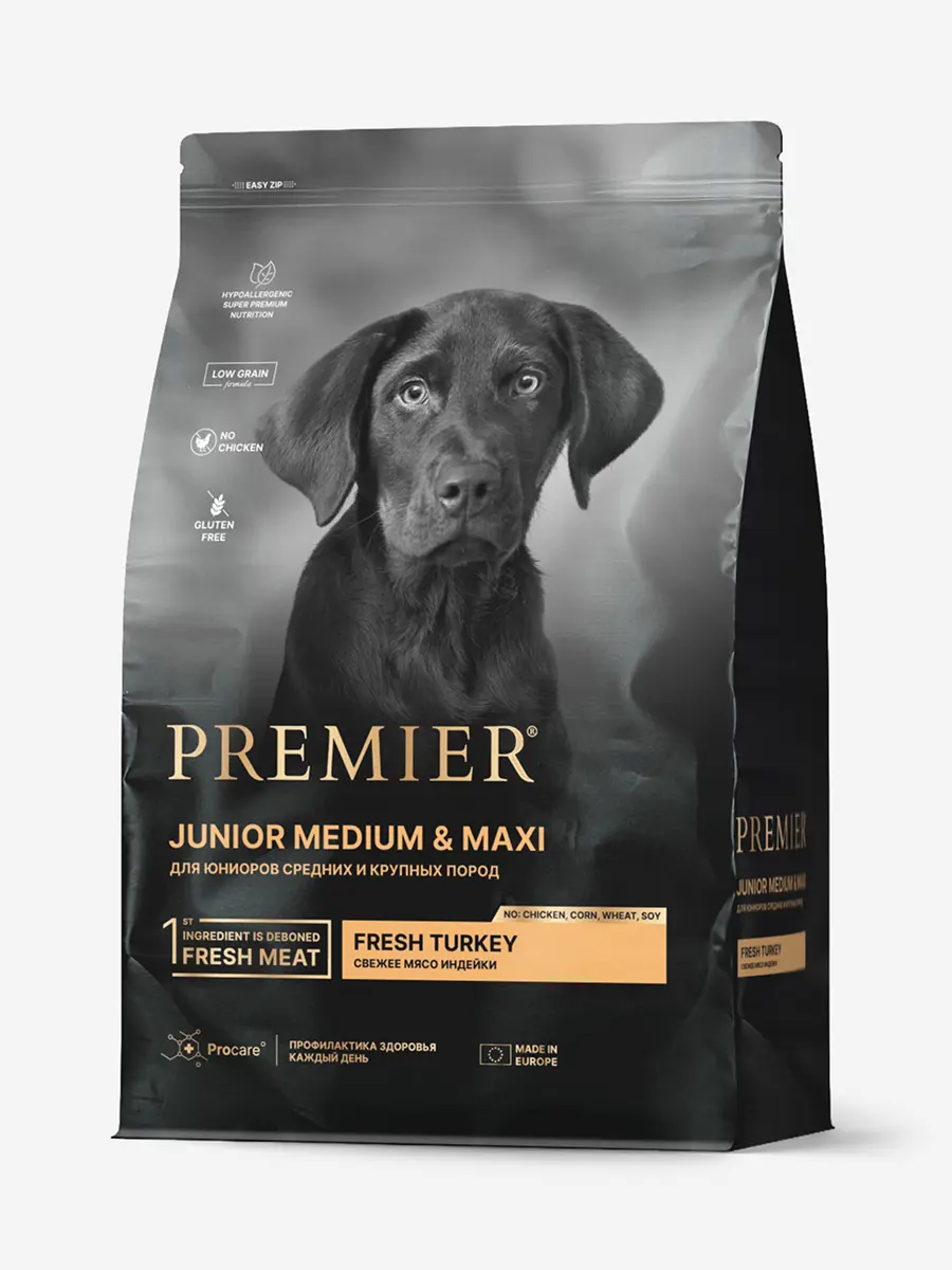 Premier Dog Turkey JUNIOR Medium&Maxi (Свежее мясо индейки для юниоров средних и крупных пород) 1 кг