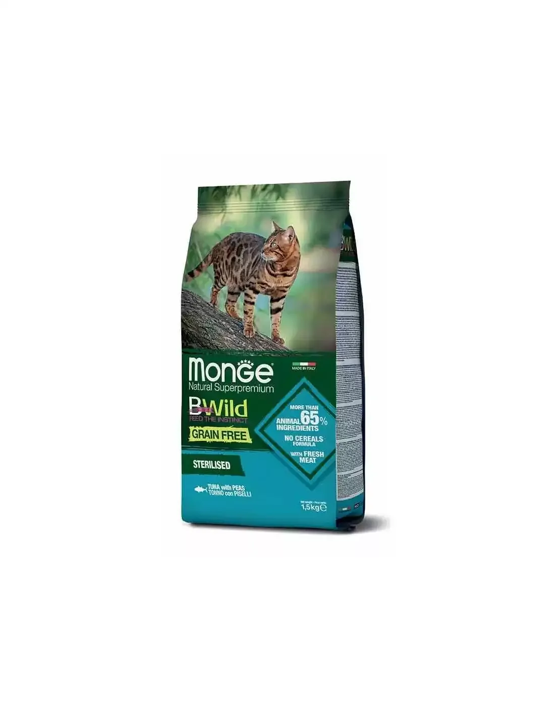 Monge Cat BWild GRAIN FREE сух беззерновой корм из тунца д/стерил кошек 1,5 кг