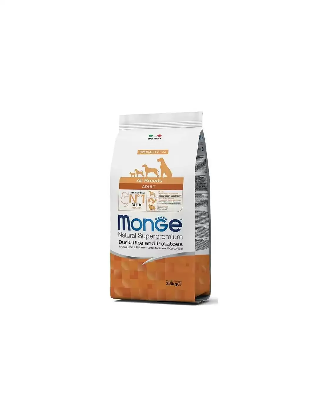 Monge Dog Speciality Line Monoprotein сух д/собак всех пор Утка с рисом и картофелем 2,5кг