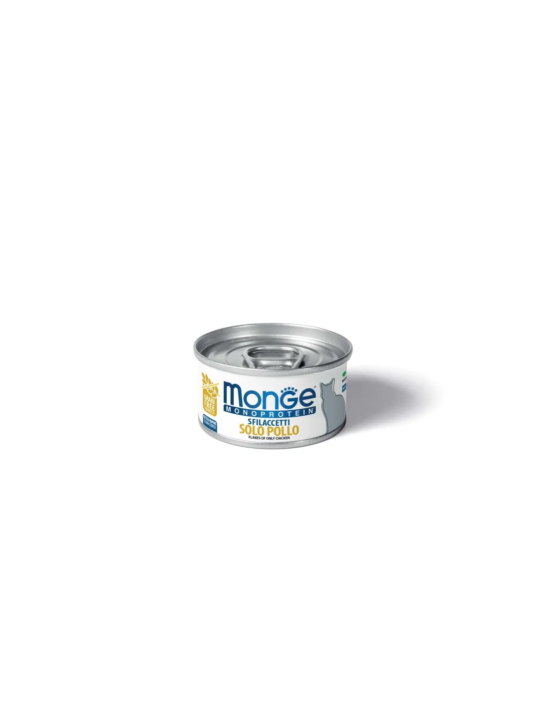 Влажный корм Monge Cat Monoprotein для кошек, мясные хлопья из курицы, консервы 80 г (321203)