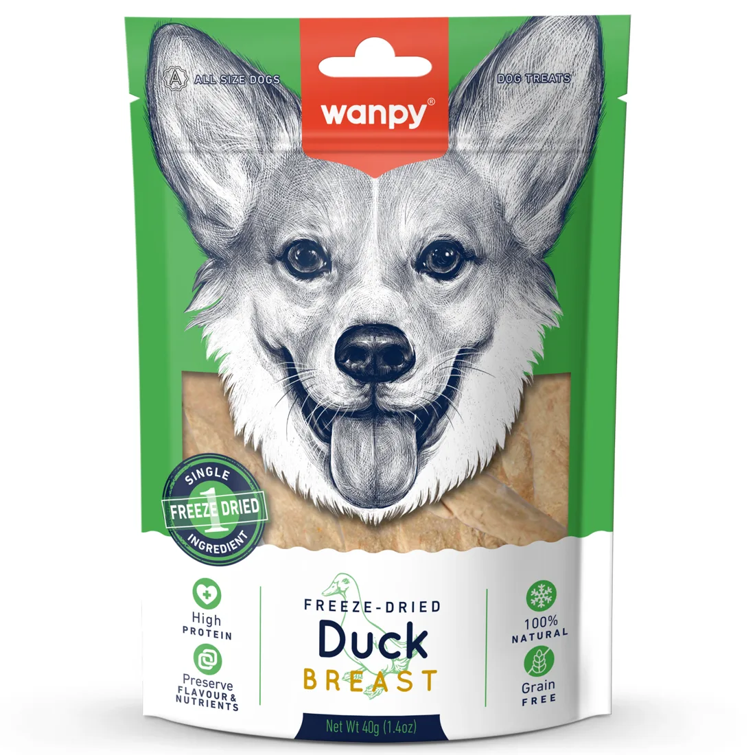 Wanpy Dog Сублимированное лакомство для собак "Куриная грудка"40 г