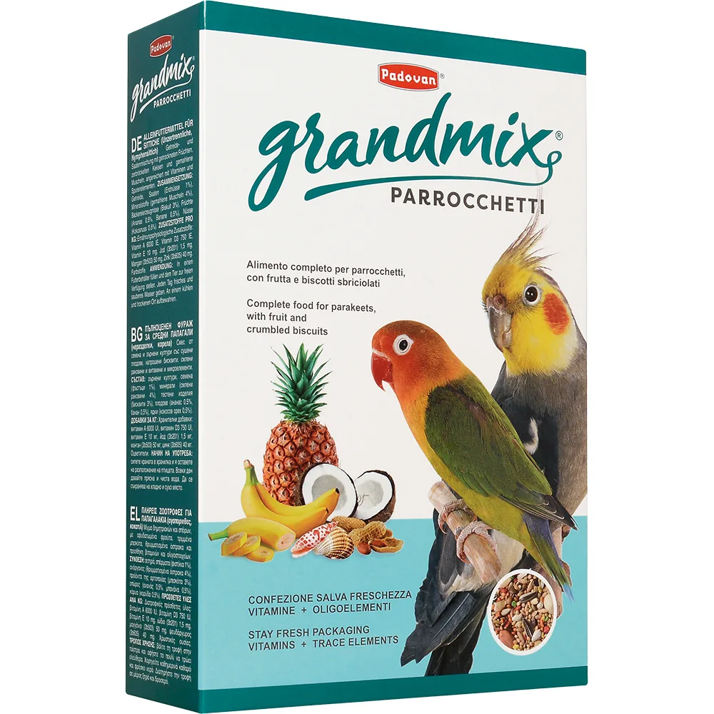 Падован Корм GRANDMIX Parrocchetti комплексный/основной д/средних попугаев (850г)
