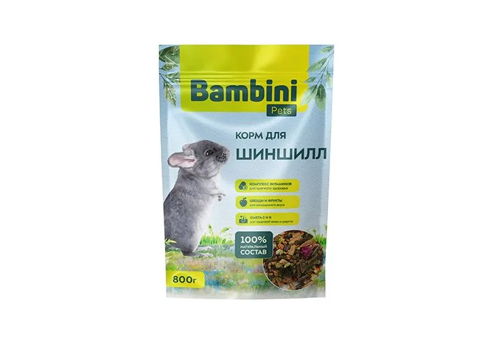 Корм Bambini Pets для шиншилл, 800 г