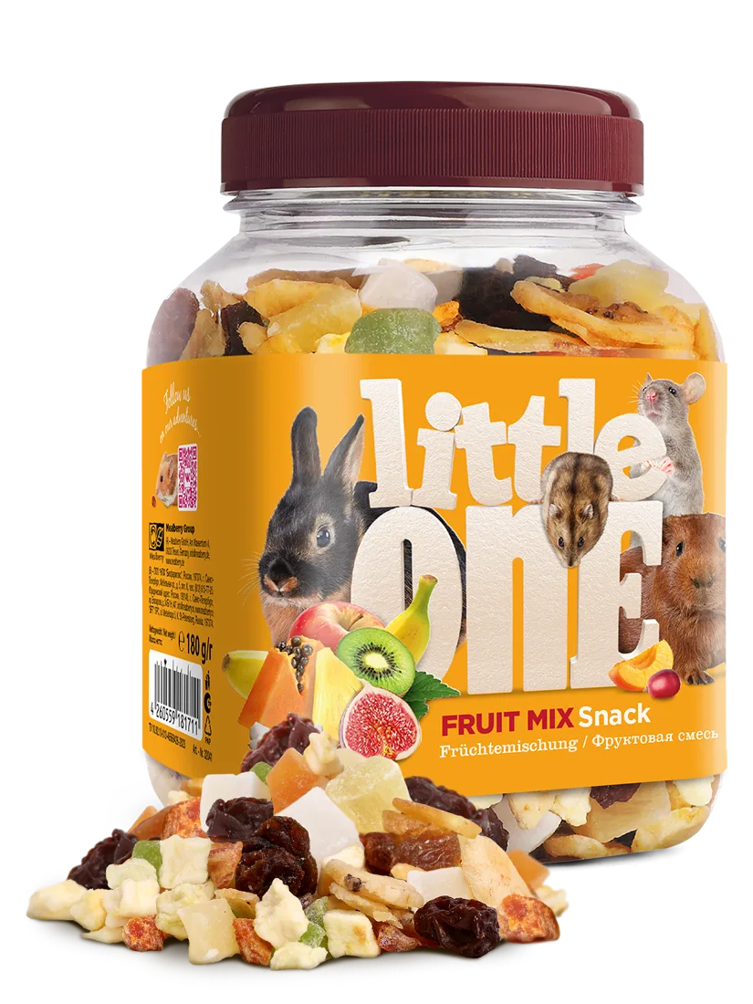 Лак-во Little One Фруктовая смесь(банан,ананас,изюм,кокос, инжир)банка 180г 