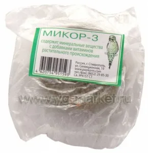 Микор минерал.камень д/попугаев