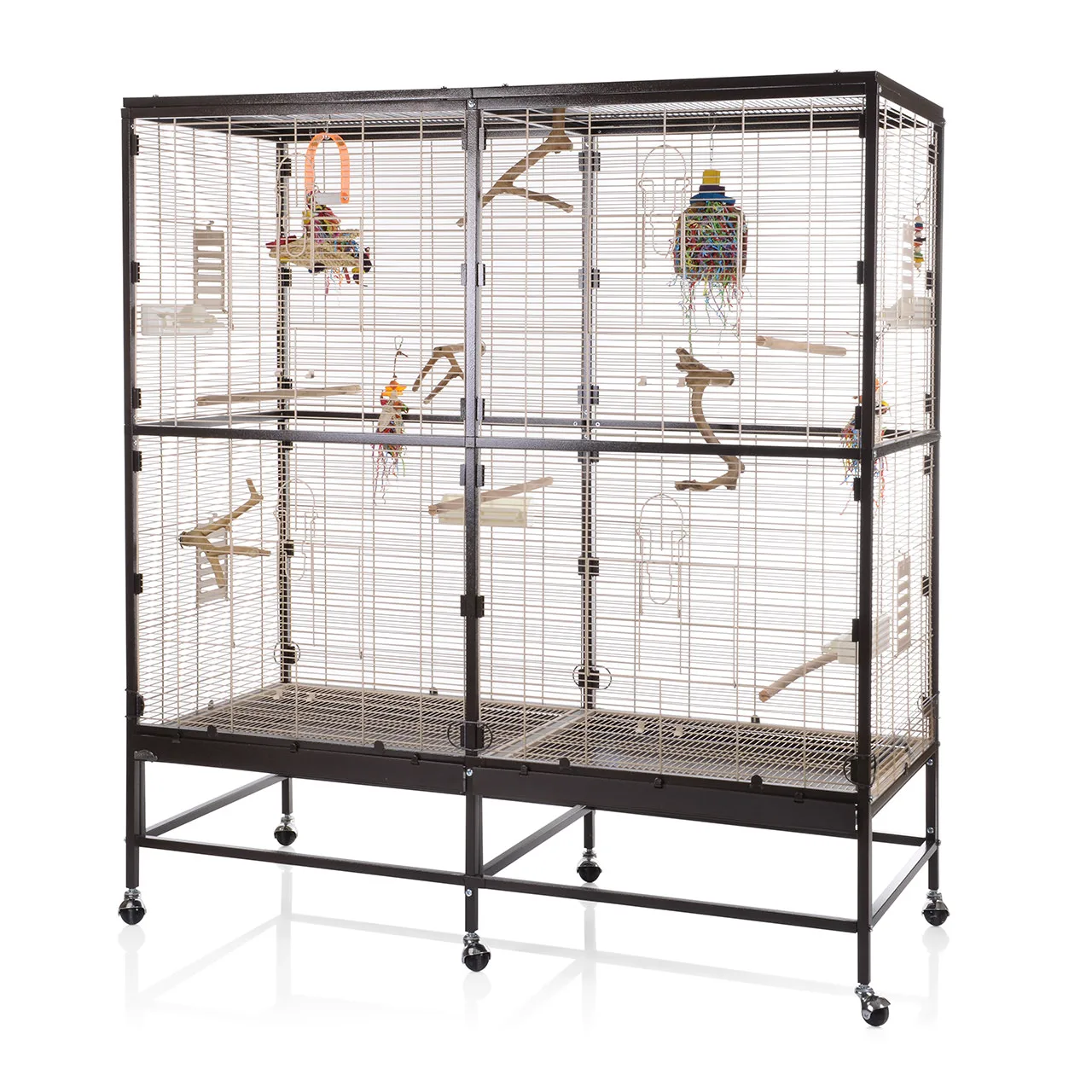SkyRus Клетка для малых и средних птиц "Paradiso 150 ", Choco-Vanile, 150х65х161см, шт.