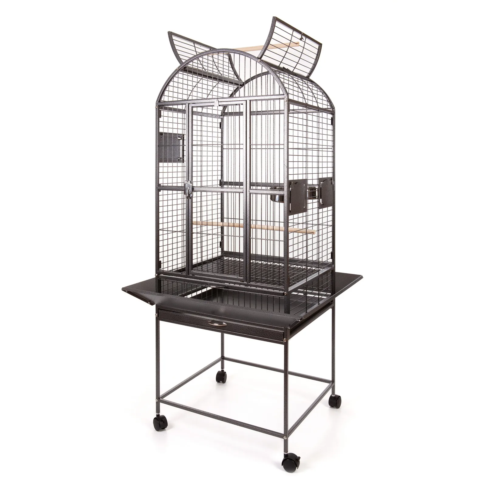 SkyRus Клетка для птиц CA1159, тёмно-серая, 61х52х172см