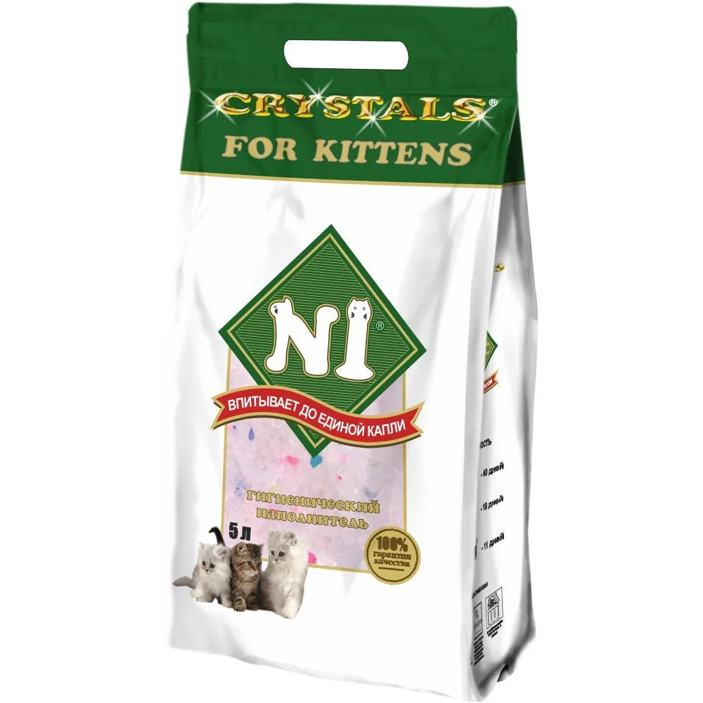 N1 Crystals "For Kittens" Силикагелевый 5л