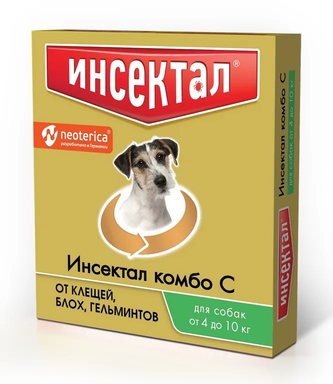 Инсектал КОМБО капли для собак 4-10кг