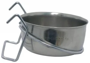 Уют Миска металлическая на крючках 0,59 л (1х12шт, 144 шт/кор)