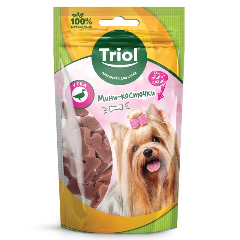 Triol Лакомство для собак Мелких пород "Мини-косточки из утки", 50г, шт