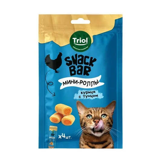 Triol SNACK BAR Лакомство для кошек "Мини-роллы с начинкой из курицы с тунцом", 40г, шт фото 2