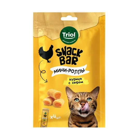 Triol SNACK BAR Лакомство для кошек "Мини-роллы с начинкой из курицы с сыром", 40г, шт фото 2