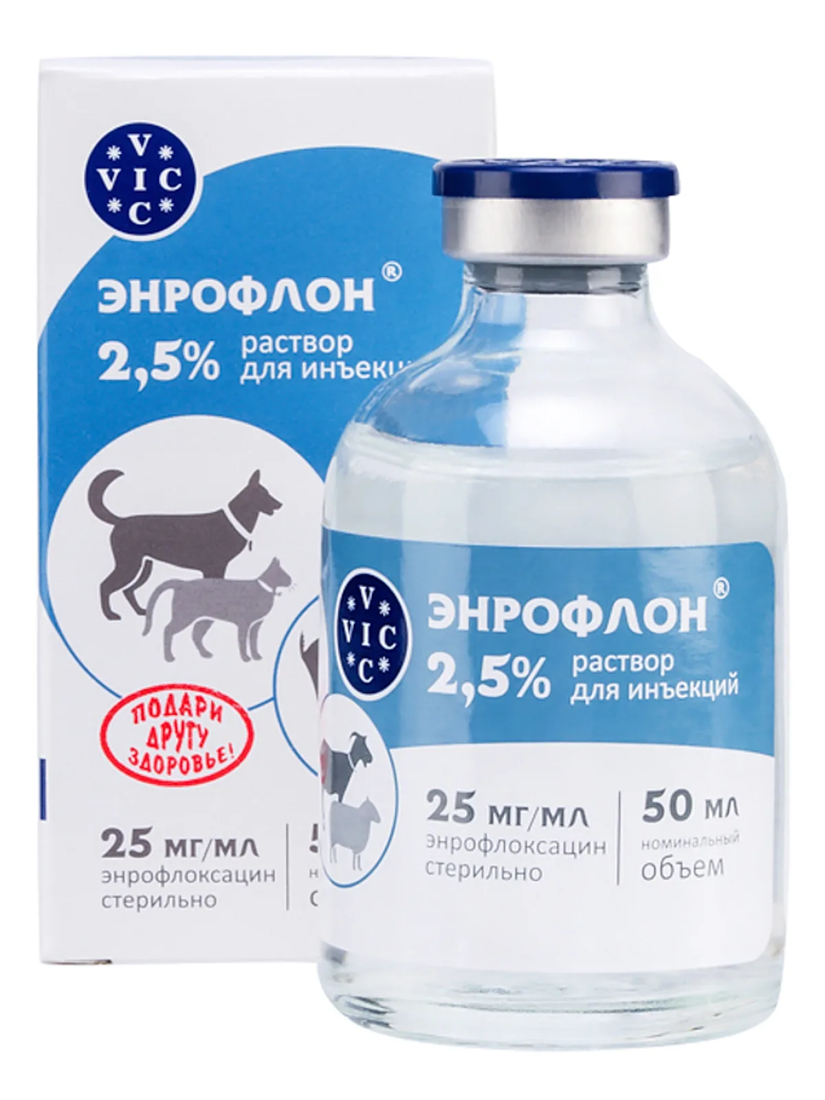 Энрофлон 2,5 %, фл. 50 мл (противомикробные), шт фото 2