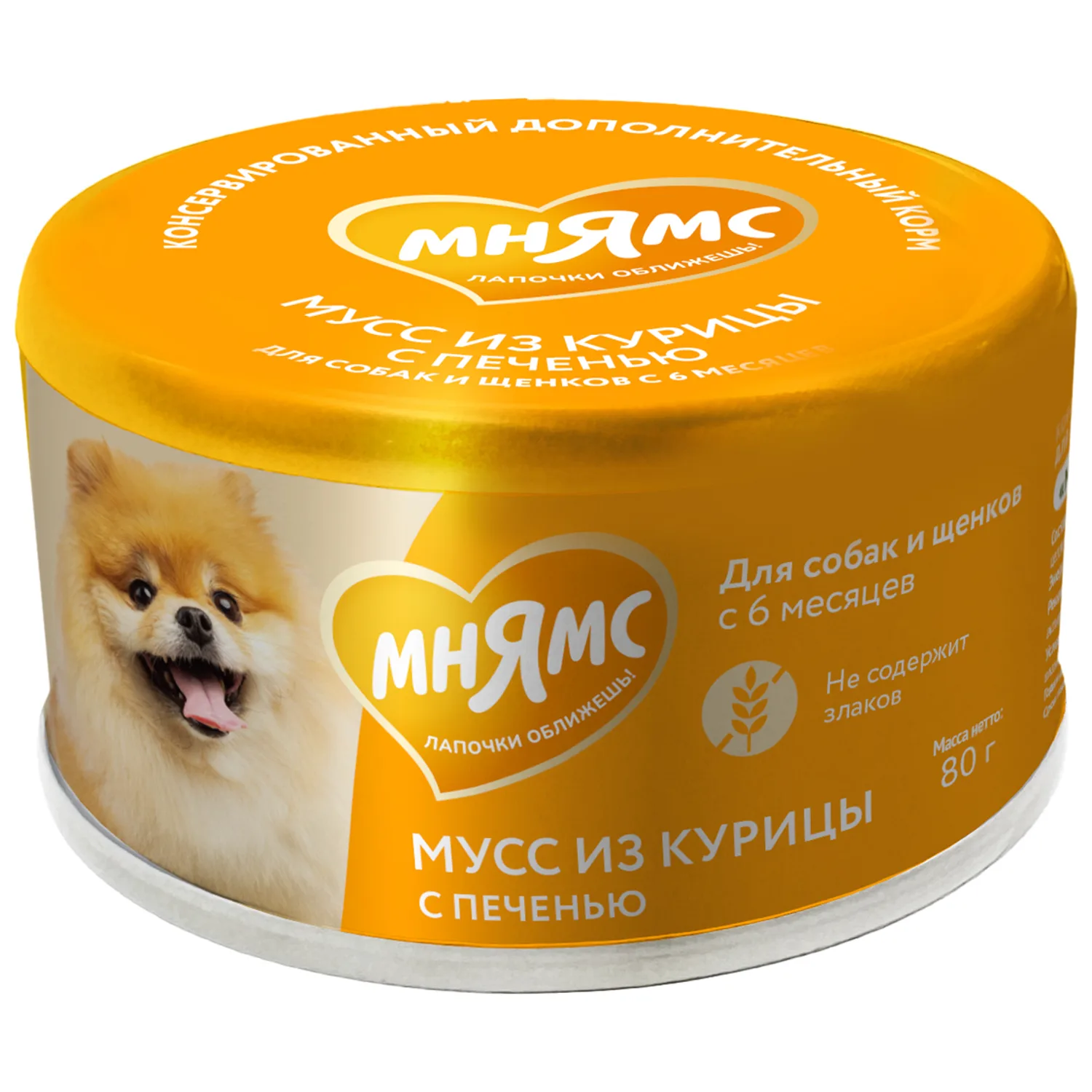 Влажный дополнительный корм Мнямс На каждый день Мусс из курицы с печенью для собак и щенков старше