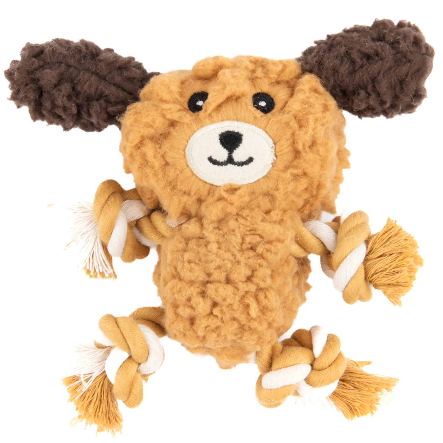 Игрушка для собак AromaDog Rescue "Собачка с канатами", 15см, с пищалкой