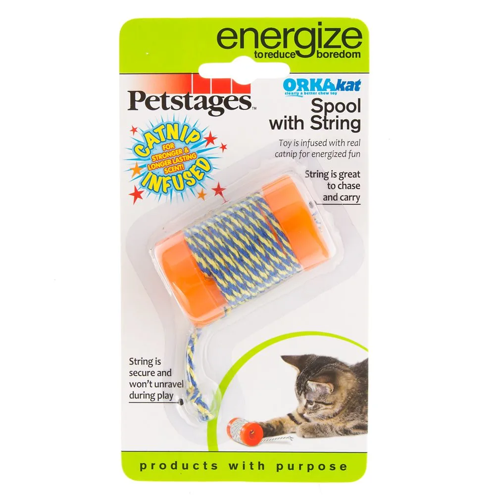Petstages игрушка для кошек Energize "ОРКА катушка с веревочкой" 6 см (32004)