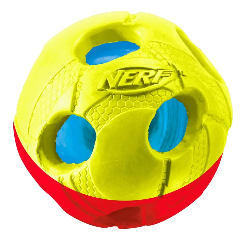 Игрушка для собак NERF Мяч светящийся, синий, зеленый, 6см