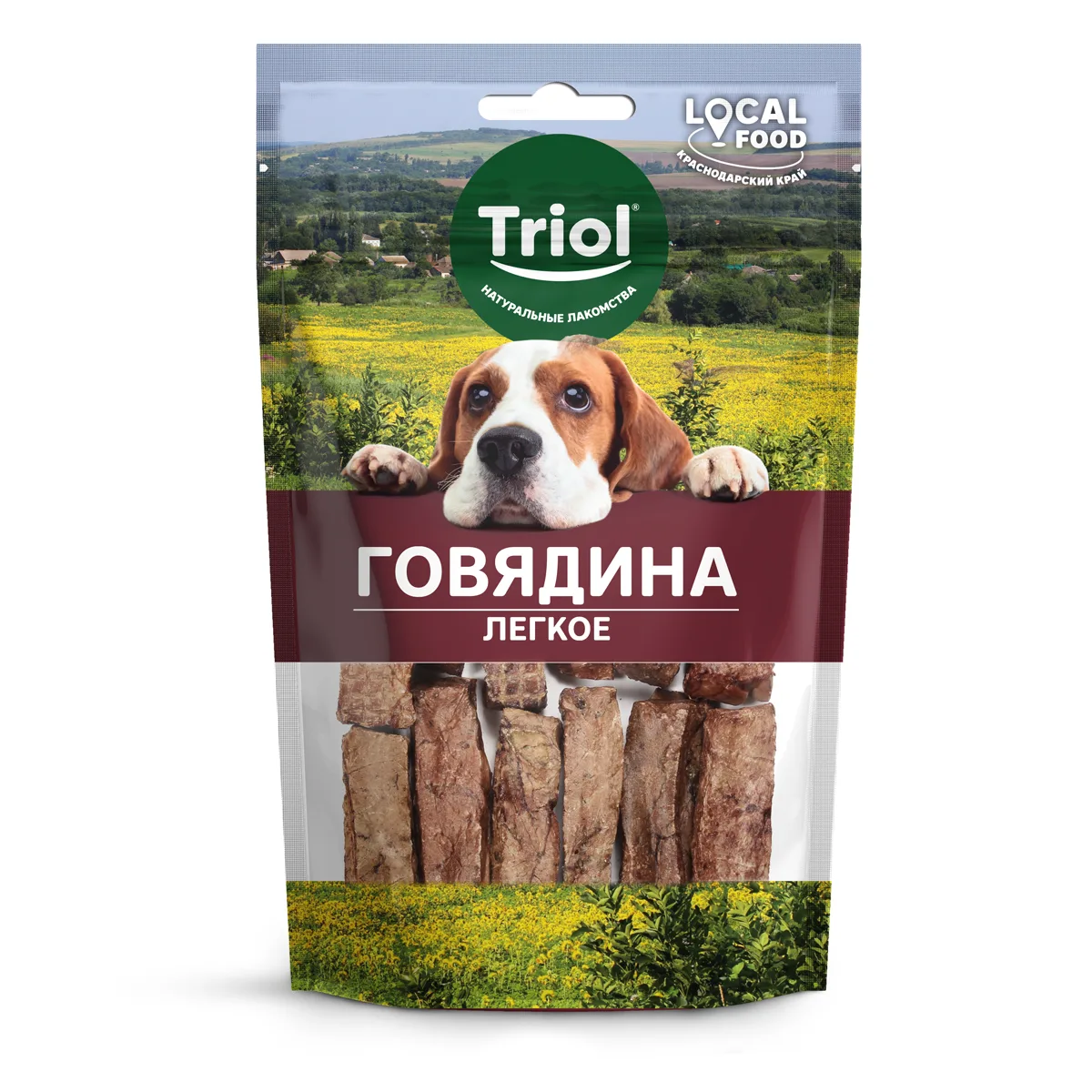 Triol LOCAL FOOD Лакомство для собак "Легкое говяжье воздушное", 40г