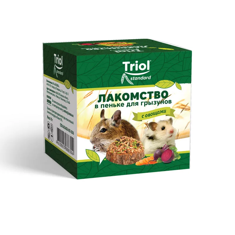 Лакомство в пеньке для грызунов с овощами, 70г, Triol Standard фото 2