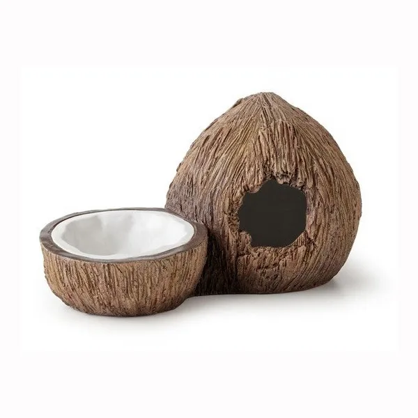 EXO TERRA, Поилка с укрытием кокос "Coconut Hide & Water Dish", 14х24х13 см, H231596