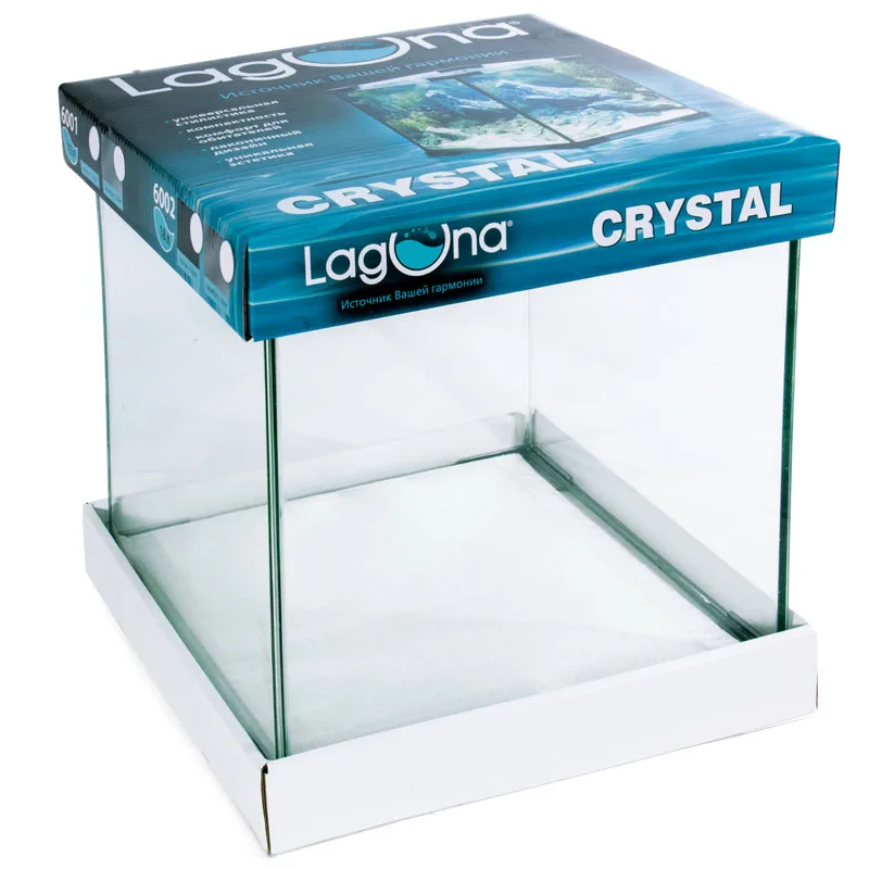 Аквариум Crystal, черный, 18л, 250*250*300мм, Laguna фото 2
