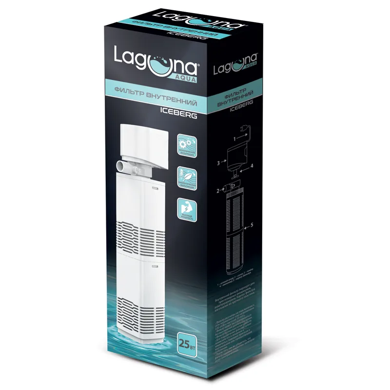 Фильтр внутренний JY900F, 25Вт, 1200л/ч, 98*60*310мм, серия ICEBERG, Laguna фото 2