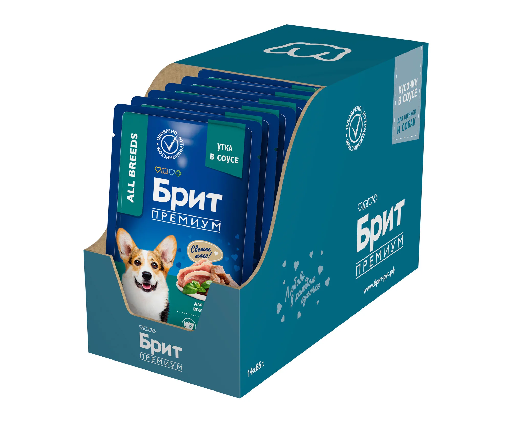 BRIT PREMIUM, Пауч для взрослых собак всех пород, Утка в соусе, 85г фото 2