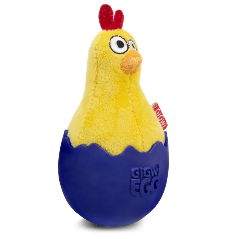 Игрушка для собак Цыпленок- неваляшка с пищалкой 14см, серия GIGwi EGG