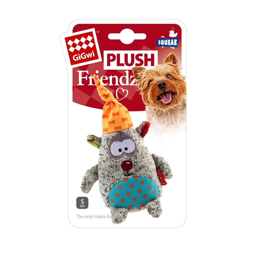 Игрушка для собак Медведь с пищалкой 15см, серия PLUSH FRIENDZ, GiGwi, шт