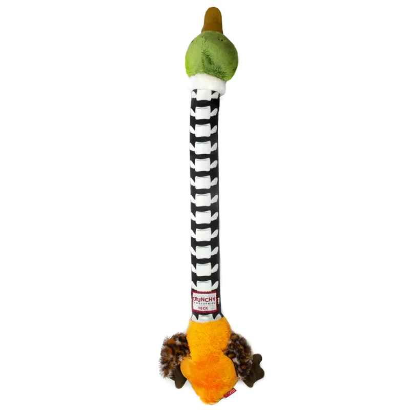 Игрушка для собак Утка с хрустящей шеей и пищалками 54см, серия CRUNCHY NECK, GiGwi, шт