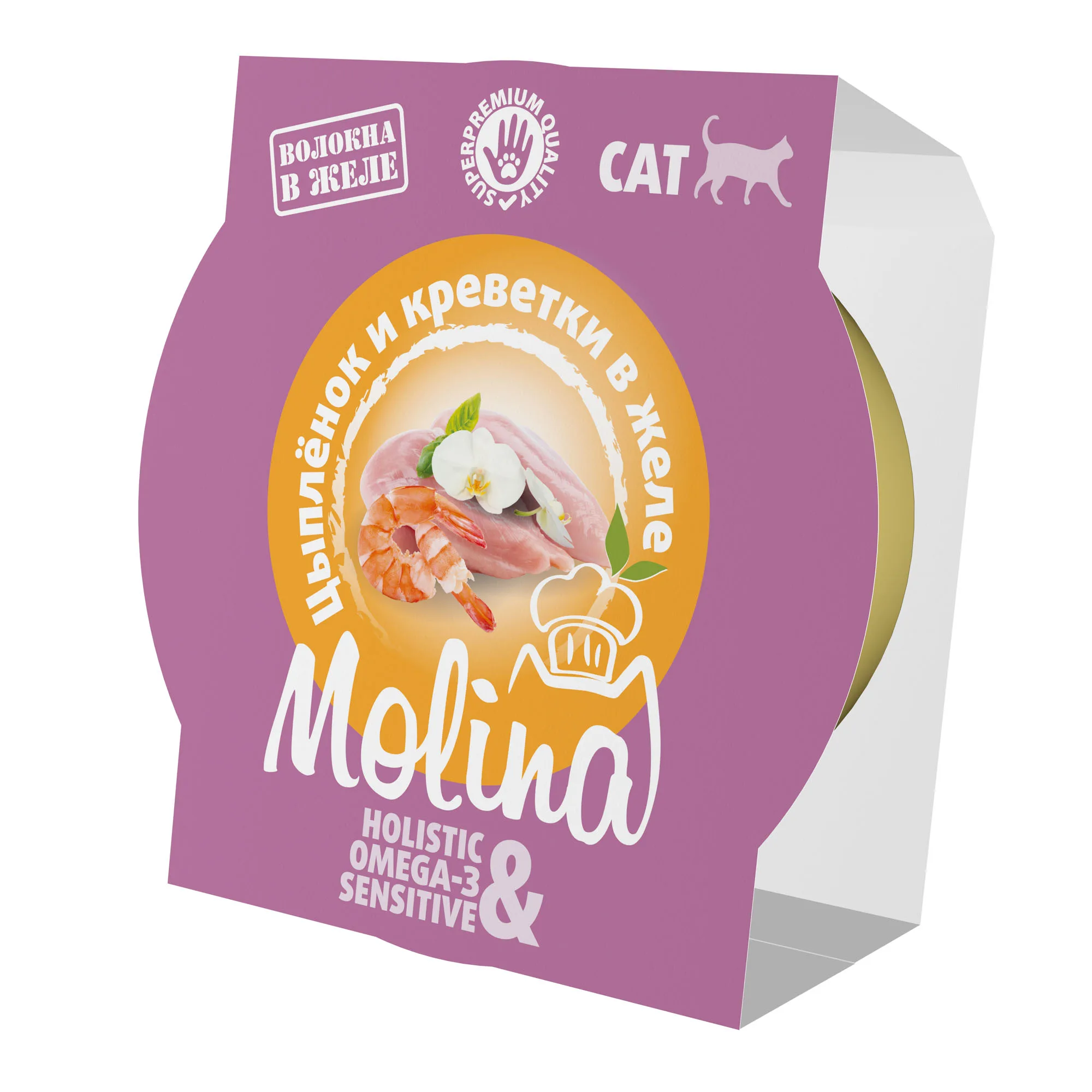 MOLINA. Ламистер для взрослых кошек. Цыпленок и креветки в желе, 75 г, 1061168 фото 3