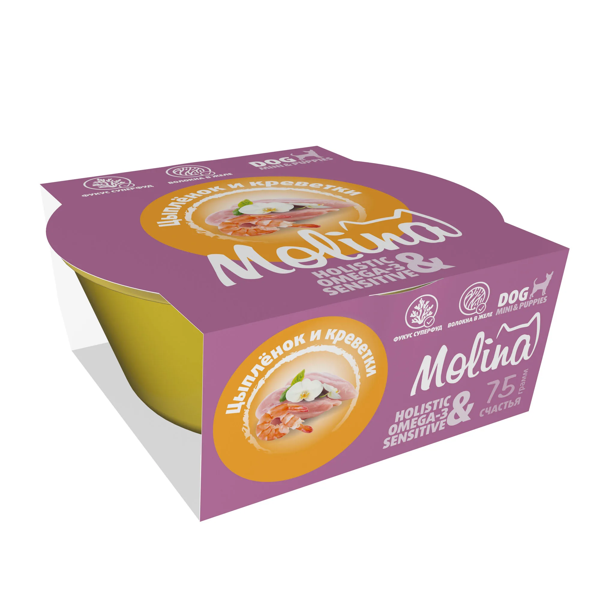 MOLINA. Ламистер для взрослых собак мини-пород. Цыпленок и креветки в желе, 75 г, 6010667 фото 2