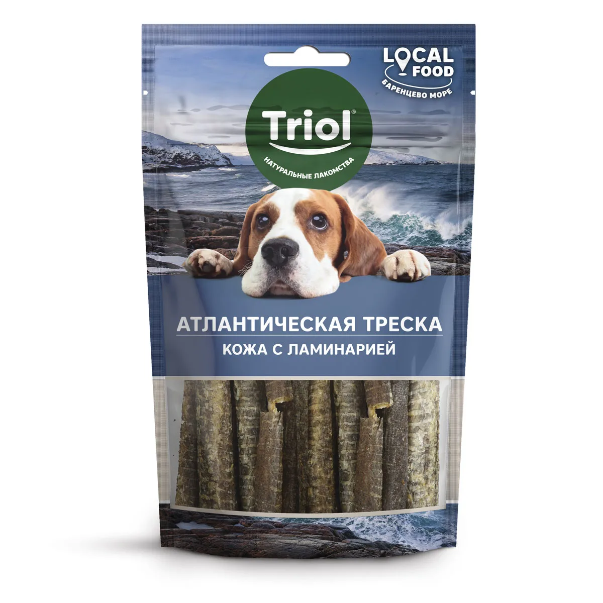 Triol LOCAL FOOD Лакомство для собак "Кожа атлантической трески с ламинарией", 40г