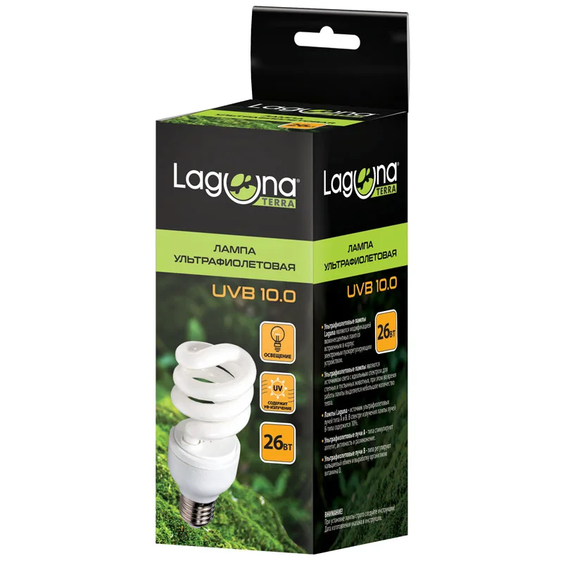Лампа ультрафиолетовая UVB10.0, 26Вт, Laguna TERRA фото 2