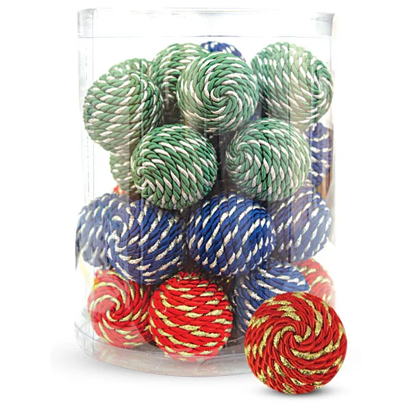 Игрушка для кошек Triol Мяч разноцветный, D6.5см, сизаль, туба, 30шт